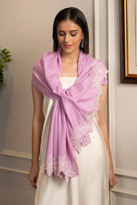 Lily Bloom | Embroidered Wool Silk Stole