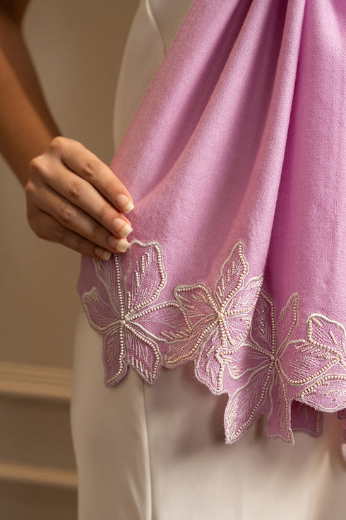 Lily Bloom | Embroidered Wool Silk Stole