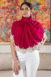 Mauli Petals | Embroidered Wool Silk Stole