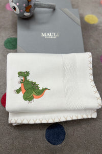 Baby Dino On The Run | Personalized Baby Blanket