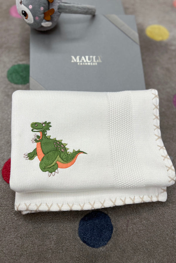 Baby Dino On The Run | Personalized Baby Blanket