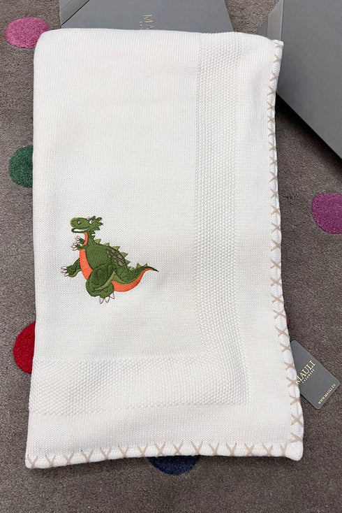 Baby Dino On The Run | Personalized Baby Blanket