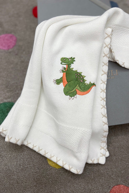 Baby Dino On The Run | Personalized Baby Blanket
