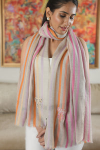 Bow Love | Embroidered Wool Silk Stole