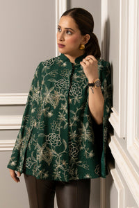 Peony Embroidered Cape