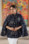 Peony Embroidered Cape