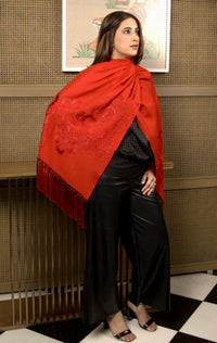 Shimmy Shimmer | Embroidered Wool Silk Stole