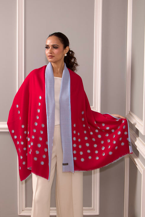 Reversible Twist | Embroidered Wool Silk Stole