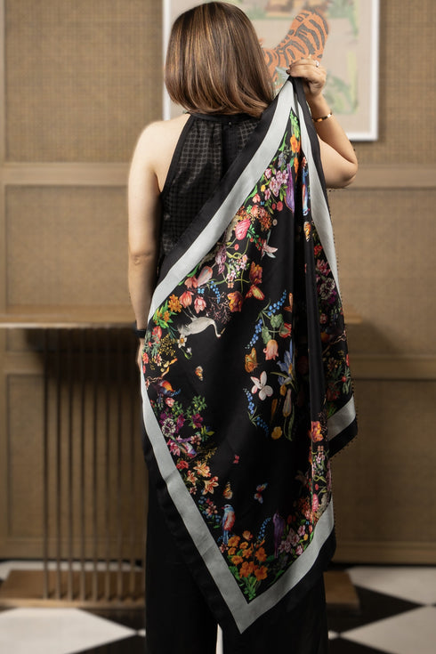 Plitvice Twilight | Pure Silk Twill Scarf