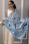 Santorini Blue | Pure Silk Twill Scarf
