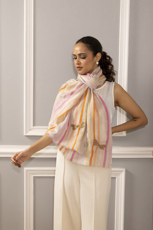 Mauli Noor | Embroidered Wool Silk Stole