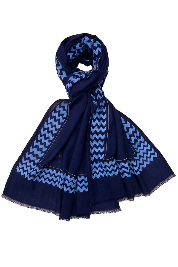 The Insignia | Embroidered Wool Silk Stole