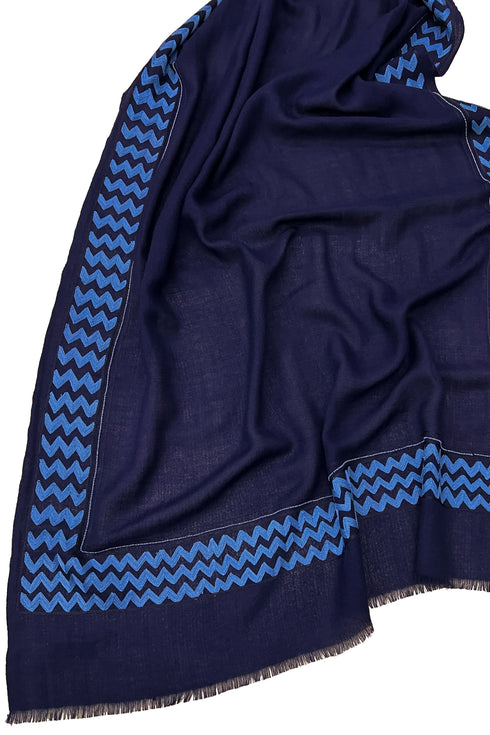 The Insignia | Embroidered Wool Silk Stole