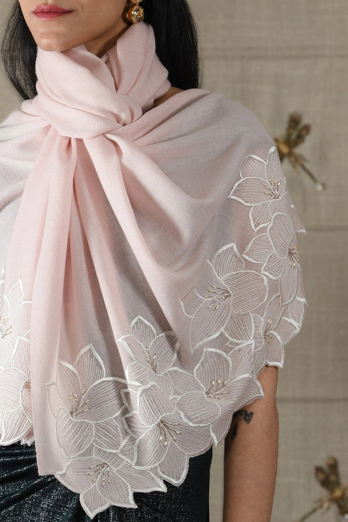 Gulnaar | Embroidered Wool Silk Stole