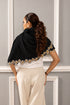 Dancing Crystal Petals | Embroidered Wool Silk Stole