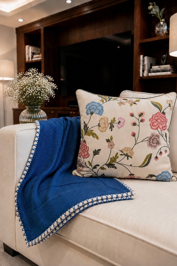 The Comfort Layer | Embroidered Cotton Knit Throw