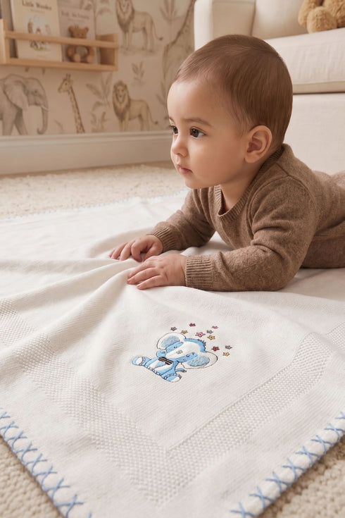 Baby Trunks & the Stars | Personalized Baby Blanket