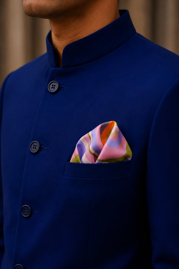 The Piazza Stripe | Pure Silk Pocket Square