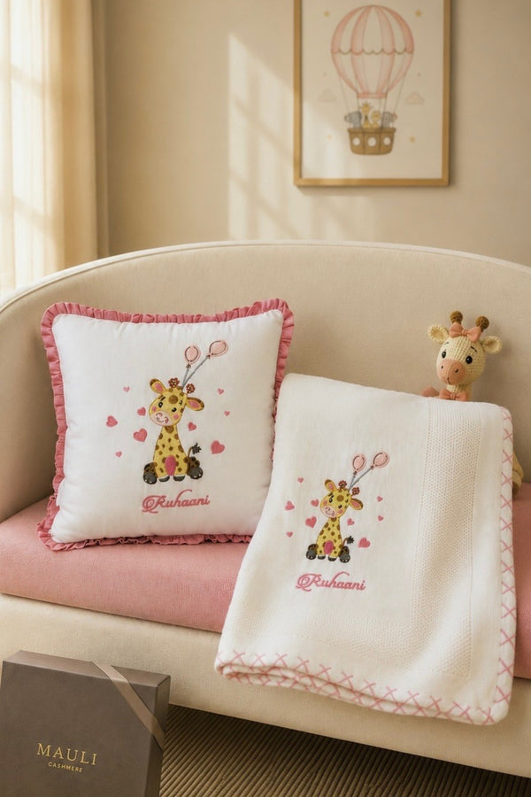 Baby Beanstalk & The Balloons | Personalized Baby Blanket with Cushion
