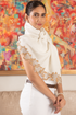 Crystal Lotus Royale | Embroidered Wool Silk Stole