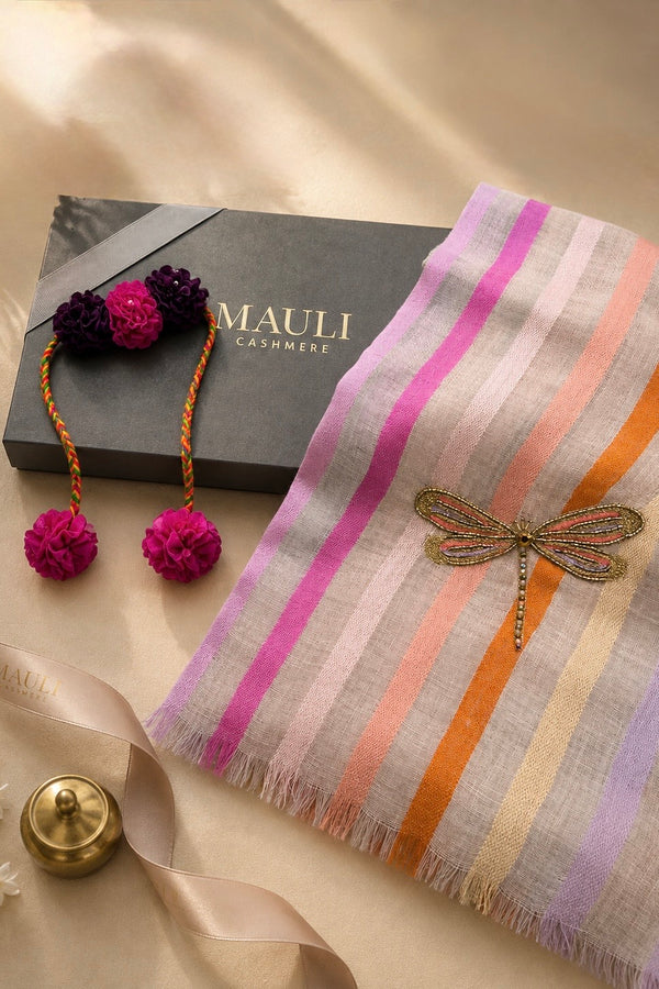 Mauli Noor | Embroidered Stole With Handmade Lumba Rakhi
