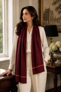 The Statement | Embroidered Fine Wool Silk Stole