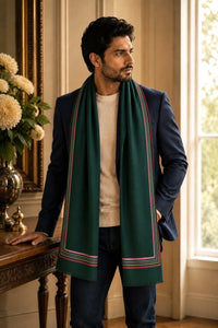 The Capitalist | Embroidered Fine Wool Silk Stole