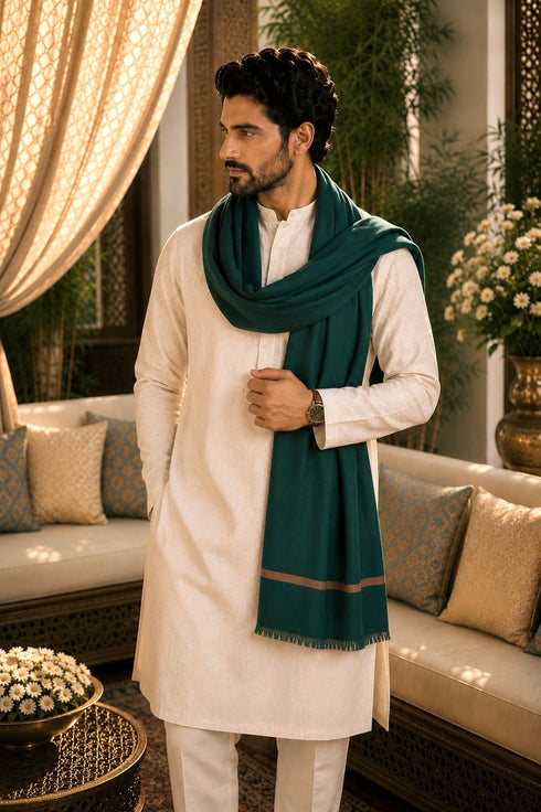 The Statement | Embroidered Fine Wool Silk Stole