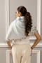 Dancing Crystal Petals | Embroidered Wool Silk Stole