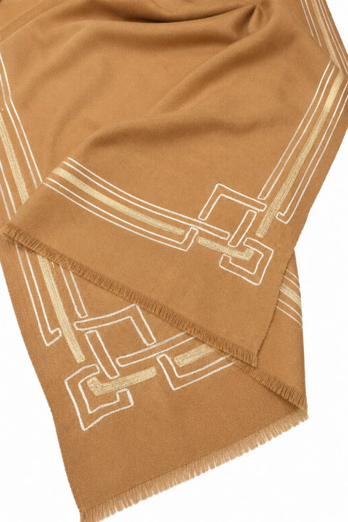 The Architect | Embroidered Fine Wool Silk Stole