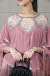 Mauli Evening Star Velvet Poncho with Tassels