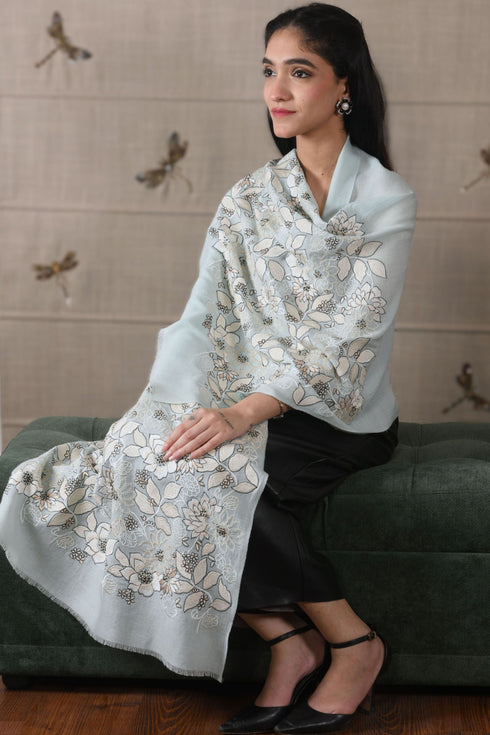 Summer Bloom | Fine Merino Wool Stole