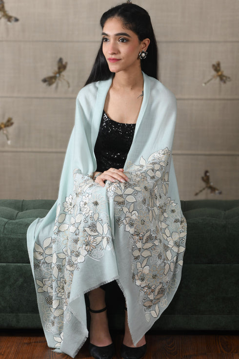 Summer Bloom | Fine Merino Wool Stole
