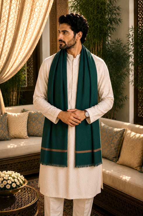 The Statement | Embroidered Fine Wool Silk Stole
