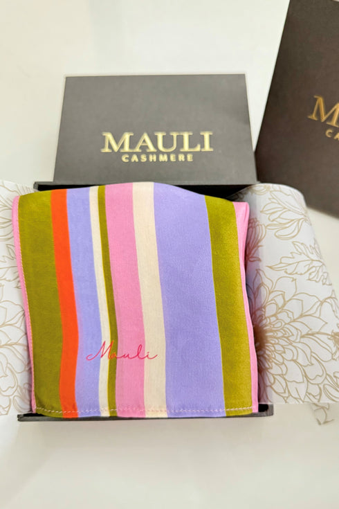 The Piazza Stripe | Pure Silk Pocket Square