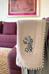The Prowl | Embroidered Cotton Knit Blanket Beige