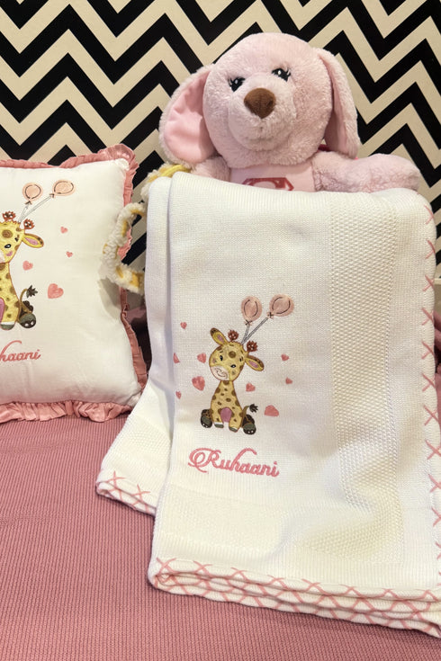 Baby Beanstalk & The Balloons | Personalized Baby Blanket with Cushion