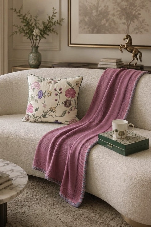 The Comfort Layer | Embroidered Cotton Knit Throw