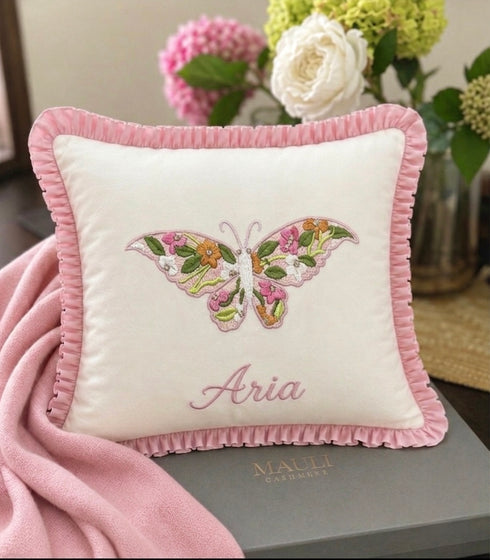 Baby Butterfly Can't Stop Fluttering | Personalized Baby Blanket & Cushion