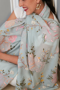 Eternal Blossom | Embroidered Pure Cashmere Stole
