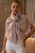 Magnolia Bloom Embroidered Wool Silk Stole
