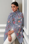 Tender Bloom | Embroidered Pure Cashmere Stole