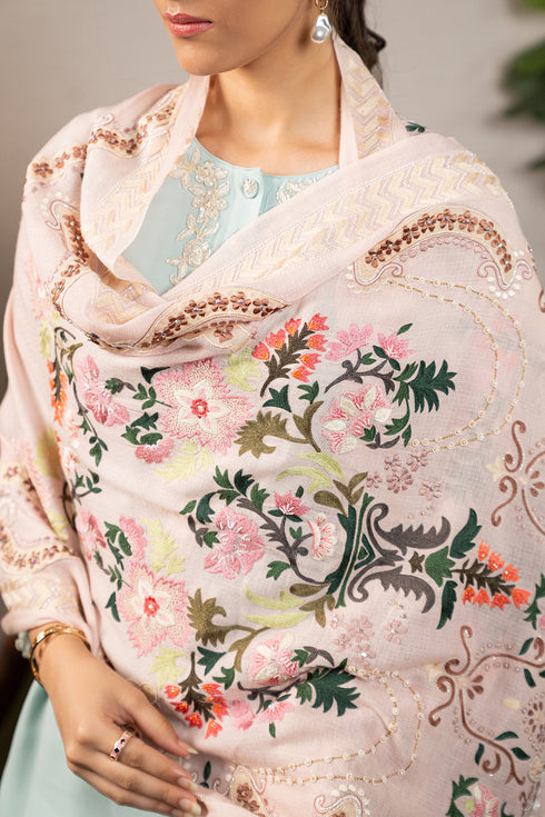 Roman Times | Embroidered Pure Cashmere Stole