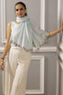 Dancing Crystal Petals | Embroidered Wool Silk Stole