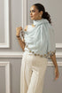 Dancing Crystal Petals | Embroidered Wool Silk Stole