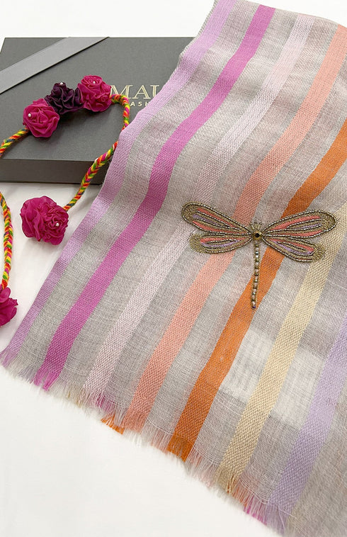 Mauli Noor | Embroidered Wool Silk Stole