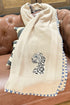 The Prowl | Embroidered Cotton Knit Blanket Beige
