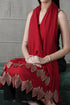Velvet Rouge | Embroidered Wool Silk Stole