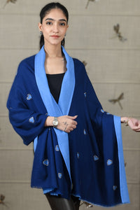 Reversible Lovenote| Embroidered Wool Silk Stole