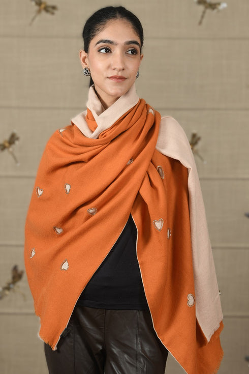 Reversible Lovenote| Embroidered Wool Silk Stole